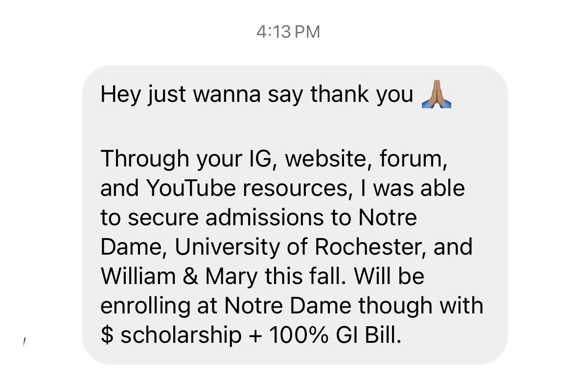 Notre Dame admission DM