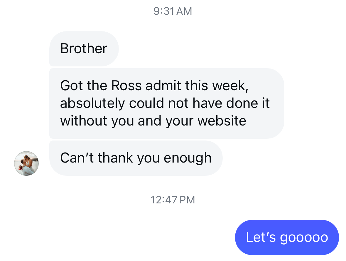 Ross admit DM